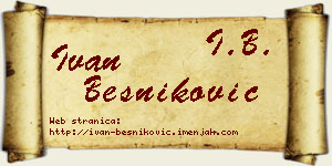 Ivan Besniković vizit kartica